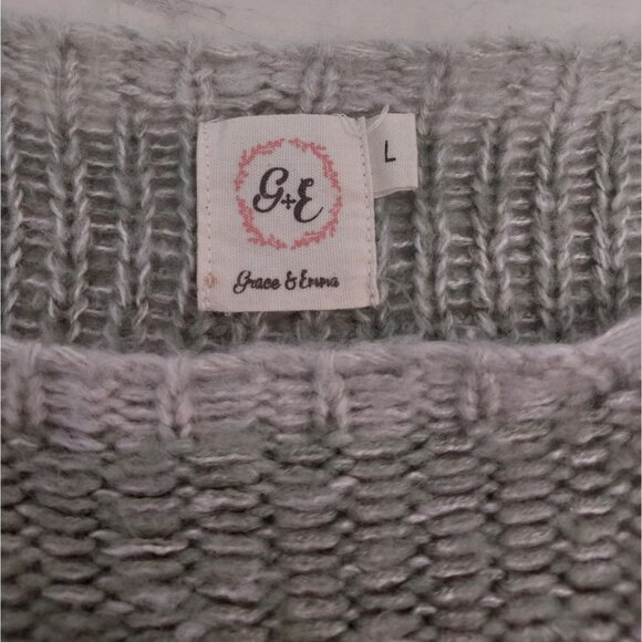 Grace & Emma Cotton Blend Striped Knit Sweater Shirt Sz L - Picture 4 of 8